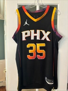 Jordan PHX #35 Black Basketball Jersey with Orange and Purple Accents